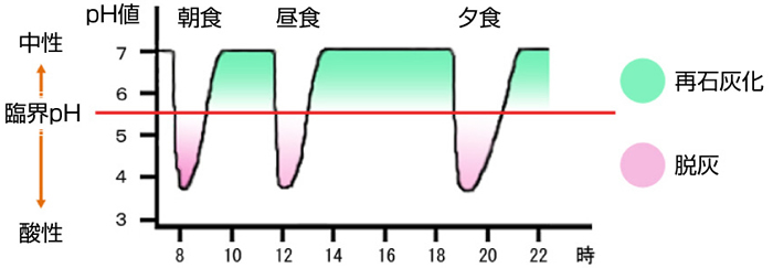 口腔内pH値の変動